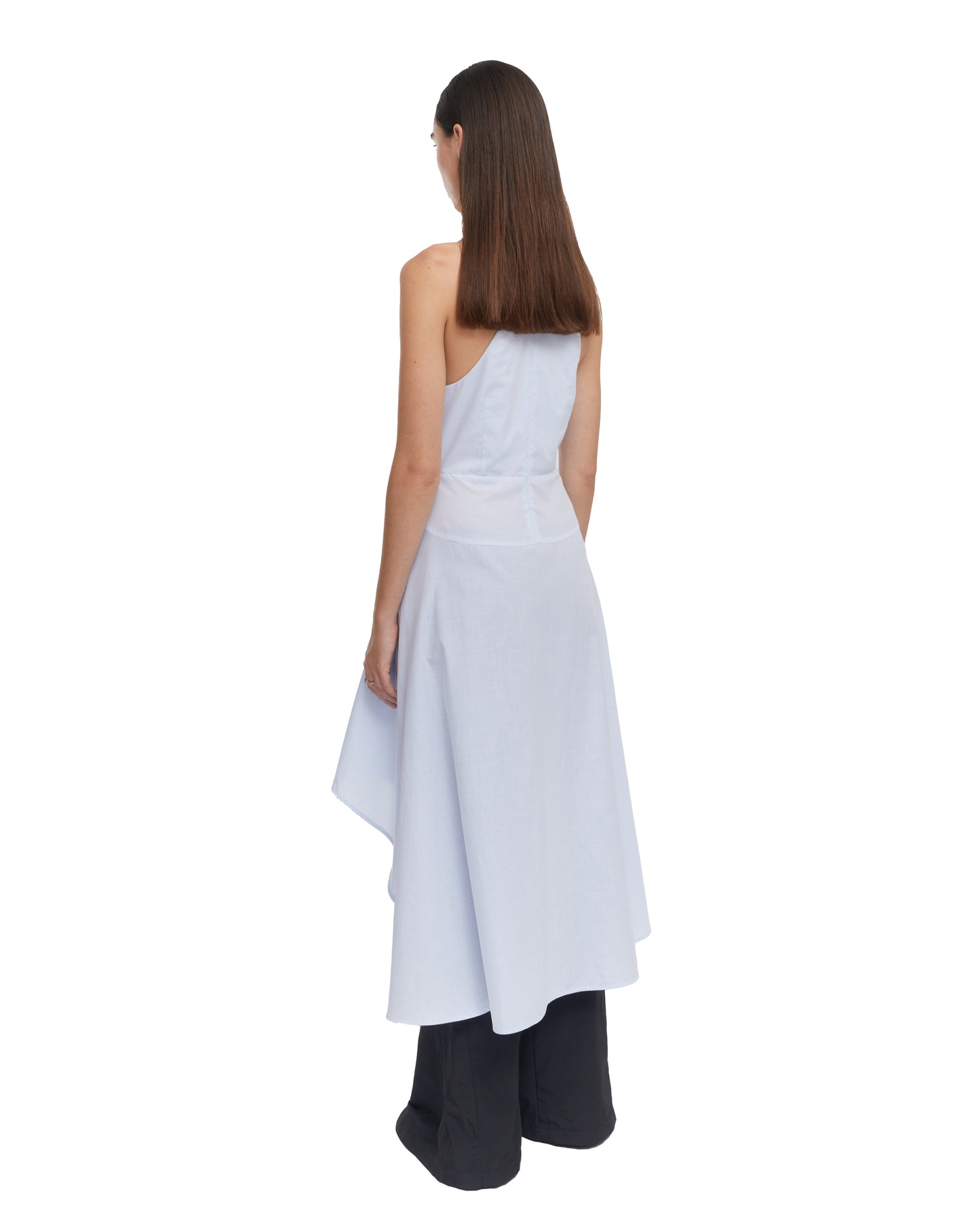 PLUNGED NECK SLEEVELESS DRESS